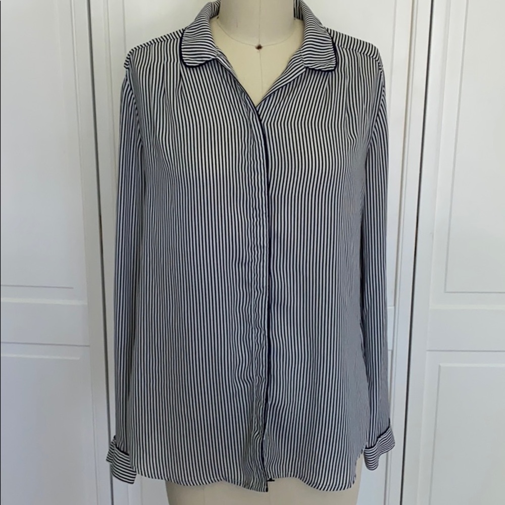 Banana Republic Classic Pinstriped Blouse